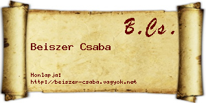 Beiszer Csaba névjegykártya